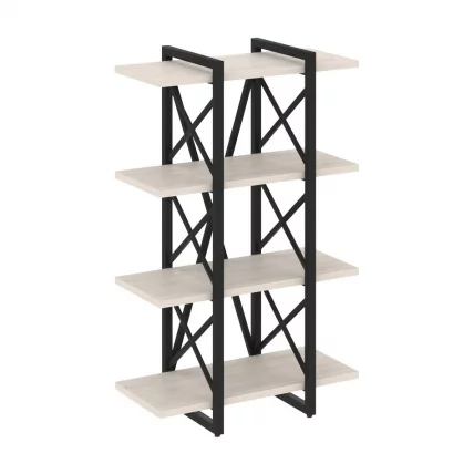 Стеллаж на регулируемых опорах - 4 полки LOFT VR.L-MST.O-4.4V Металл черный Денвер светлый_0