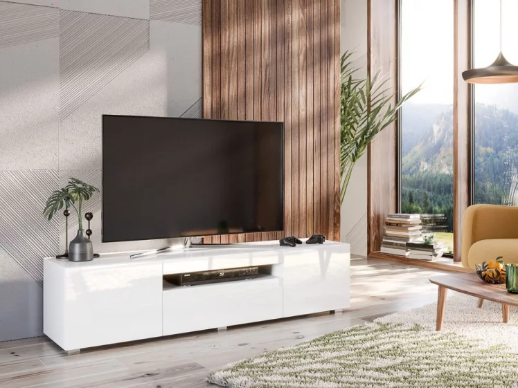 Тумба под ТВ 1600 Бруклин ЛД 685.050.000 Белый глянец_5