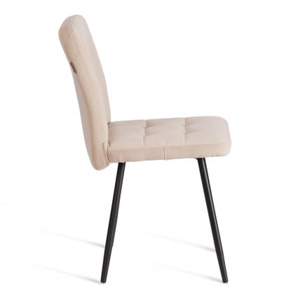Стул обеденный Sweet LT, велюр, бежевый/черный, 7, 41х55х88 см_1