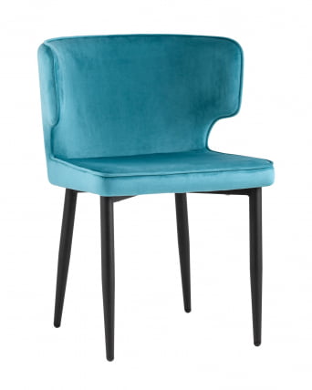 Стул Матео черные ножки велюр Темно-бирюзовый_0