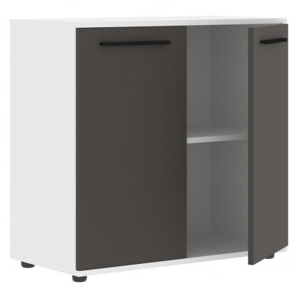 Шкаф с глухими малыми дверьми EDIS ELCS 85.1 Мокко Черный Белый_1