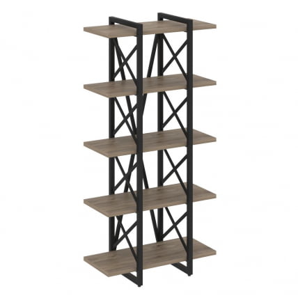 Стеллаж на регулируемых опорах - 5 полок LOFT VR.L-MST.O-5.4V Металл черный Тиквуд темный_0