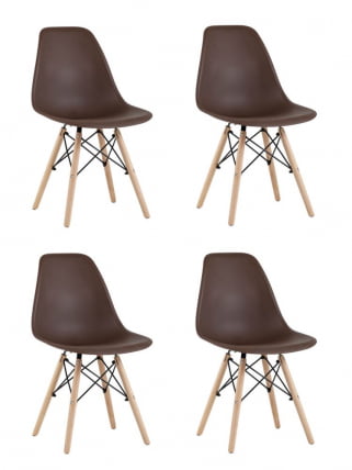Стул Еамес Стйле ДСВ коричневый 4 шт. комплект (разборный каркас) / Eames Style DSW_0
