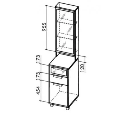Прихожая WEST Комлпект № 5_Ясень шимо темн/ясень шимо св_2