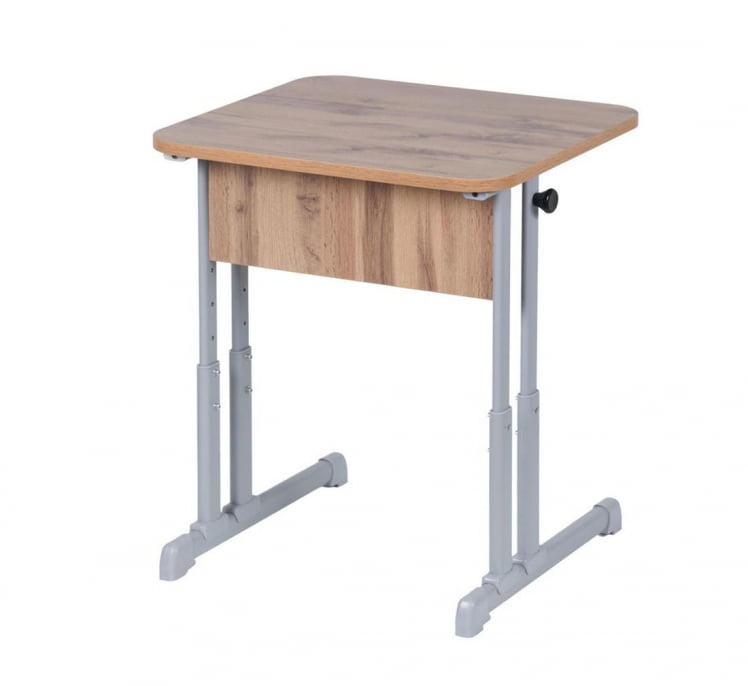 Парта одноместная эргономичная (рост 3-7) Клен Танзау/Металл Серый_0
