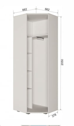 Шкаф угловой с зеркалом Пайн ПП 7 Дуб Ривьера Бетон Пайн_1