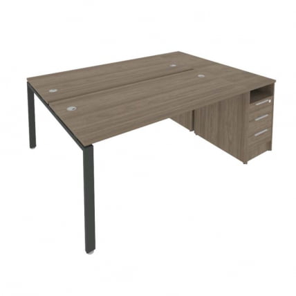 Рабочая станция с опорной тумбой Metal System Б.РС-СТП-2.4 Вяз/Антрацит_0