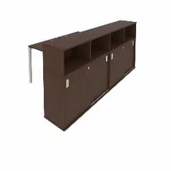 Рабочая станция с опорным шкафом-купе Metal System Б.РС-СШК-4.1 Венге/Серый_0