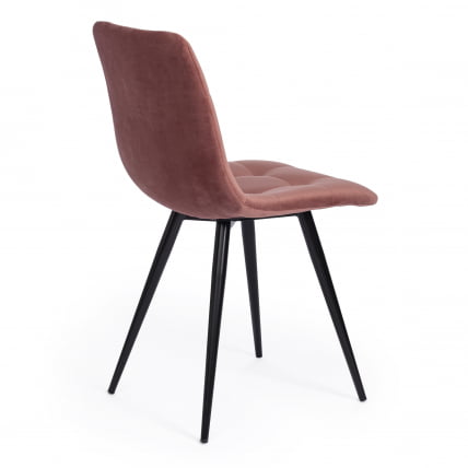 Стул CHILLY (mod. 7095-1) / 1 шт. в упаковке ткань/металл, 45x53х88 см, высота до сиденья 50 см, коралловый barkhat 15 /черный_2