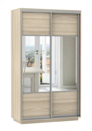 Шкаф-купе двухдверный Экспресс Дуо Комби 1200х2400h Ясень шимо светлый_0