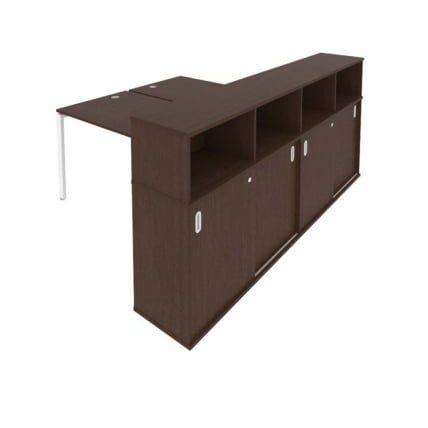Рабочая станция с опорным шкафом-купе Metal System Б.РС-СШК-4.3 Венге/Белый_0