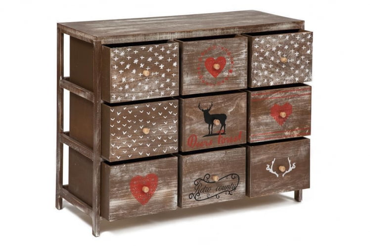 Комод с 9 ящиками Secret De Maison CHRISTMAS 9 ( mod. HX16-007NS ) brown antique/ash christmas_3
