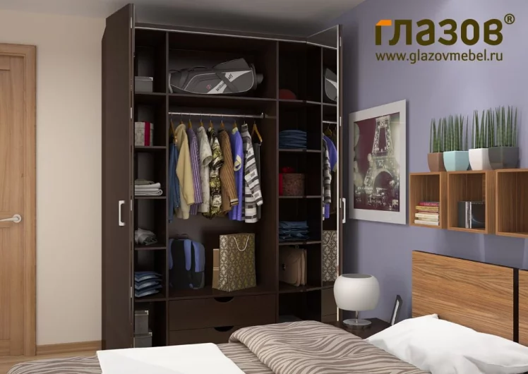 Шкаф для одежды и белья 555 Венге_2