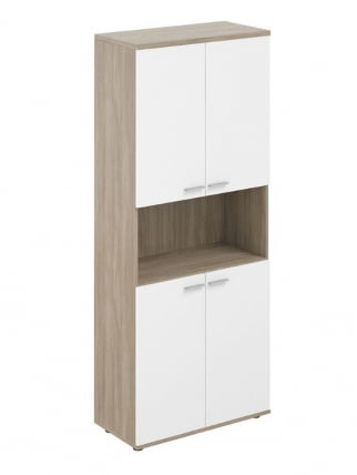 Шкаф высокий с нишей Sigma SG.861.OD.WH.WH Дуб темный Белый_0