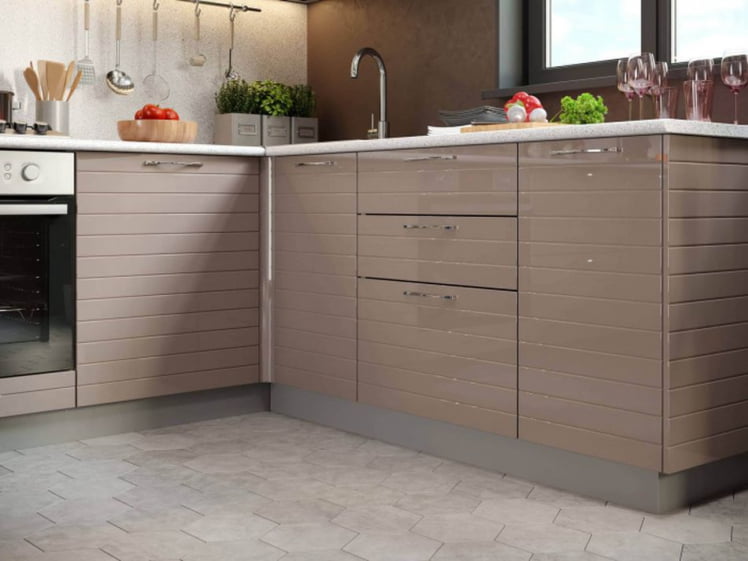 Тумба кухонная 400 с 3 ящиками (4) Анастасия ЛД 035.133.000 М Капучино_1