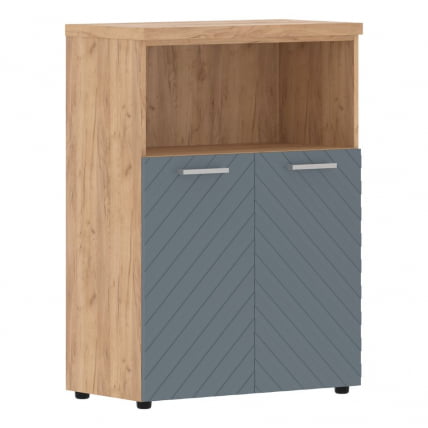 Шкаф с глухими малыми дверьми и топом Torr LUX TLMC 85.3 Дуб Бофорд Серо-голубой_0