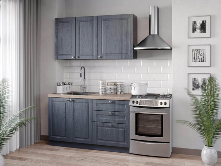 Тумба кухонная 600 Мокка ЛД 274.050.000.127 Черная Дуб фактурный антрацит_1