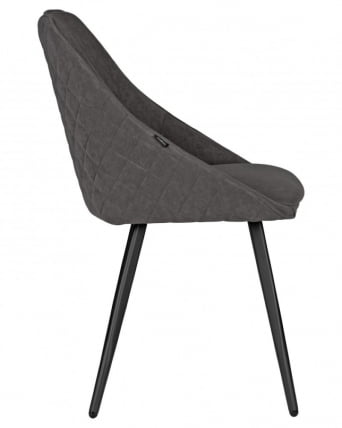 Стул обеденный DOBRIN STELLA (ЭМАЛЬ ЧЕРНЫЙ МУАР велюр Catania Chocolate)_2