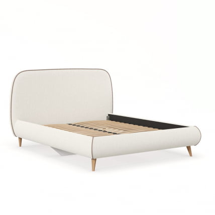 Мягкая кровать Холли ЛД 600.560.000 Молочный Темно-коричневый_1