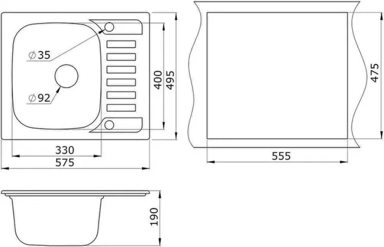 Кухонная мойка GRANULA 5801 Шварц_1