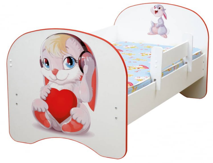 Кровать детская с фотопечатью без ящика 800*1900 Зайчата_0
