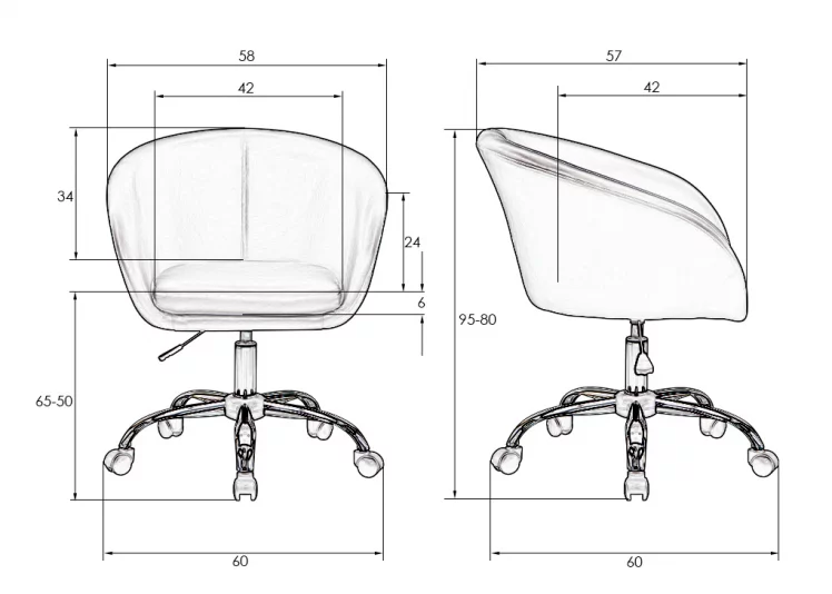Офисное кресло для персонала DOBRIN BOBBY Кремовый_8