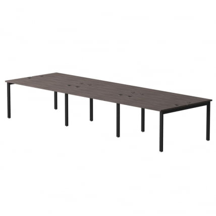 Бенч-система на 6 мест на металлокаркасе, опоры 90 гр Everprof EVO 254S218 (4140) Дуб Пасадена Черный_0