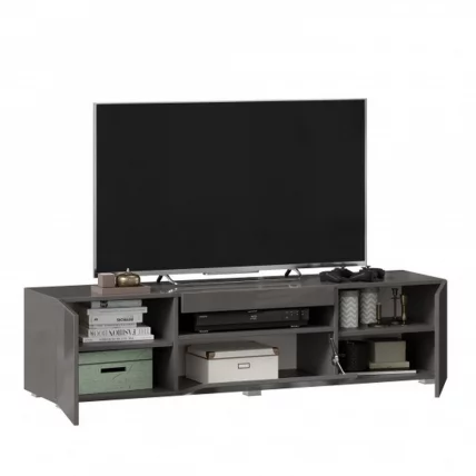 Тумба под ТВ Бруклин 1500 с опорами Оникс Серый глянец_3