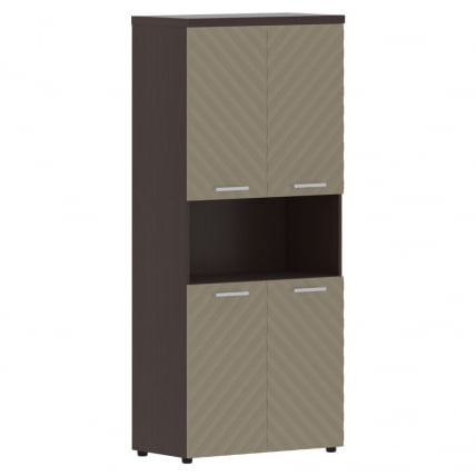 Шкаф с 2-мя комплектами глухих малых дверей и топом Torr LUX TLHC 85.4 Венге Магия Капучино_0
