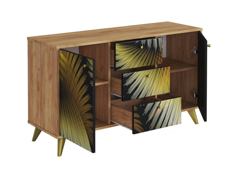 Комод Фьюжн КМ-003 дуб крафт золотой/GOLDEN FOREST_1