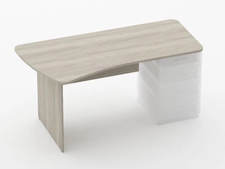 Стол эргономичный под встроенную тумбу Glassy 1.121.16Л Дуб сантана светлый_0