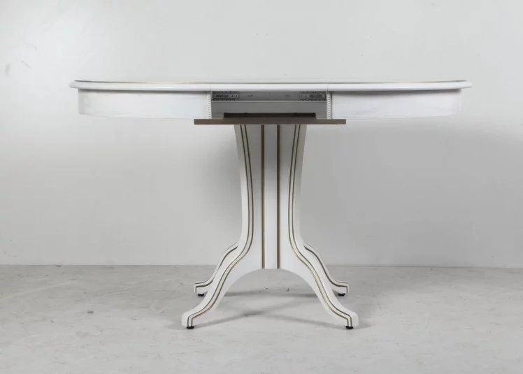 Стол обеденный Орион-5 (d1200) тон 1 с золотой патиной_3