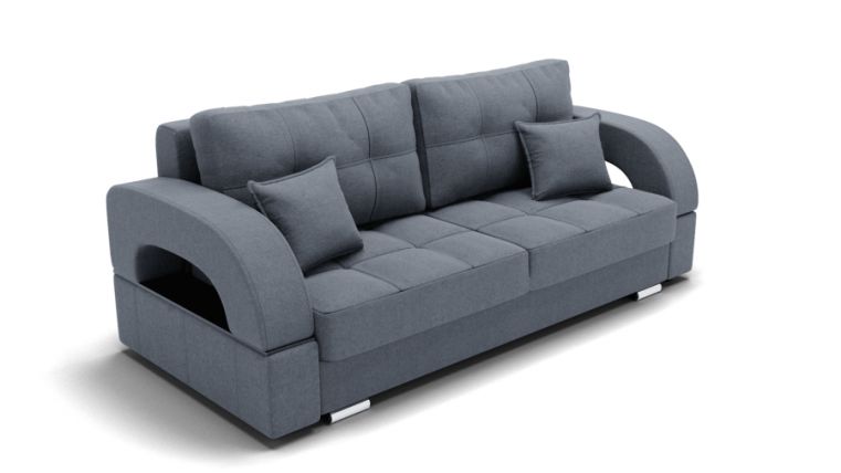 Диван Элита-1 (ЗР) Цвет фасада: Серый; Тип: Прямой; Материал фасада: Металл/Велюр_0