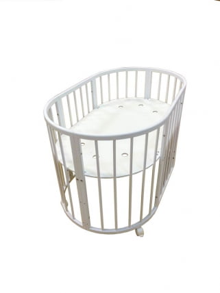 Кровать-трансформер с двумя матрасами и маятником Merry Happy Mini матовая Слоновая кость (3 в 1)_0