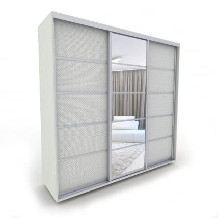 Шкаф-купе 3-х дверный Акцент-Квадро КВ 1800х600 Выбеленное дерево_0