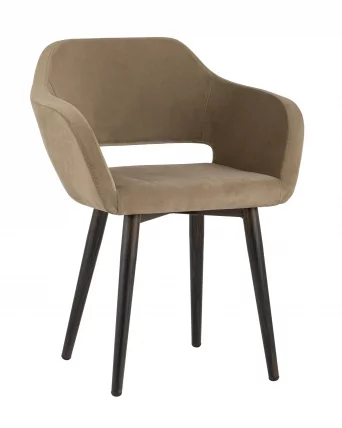 Стул с подлокотниками Саймон велюр Капучино_0