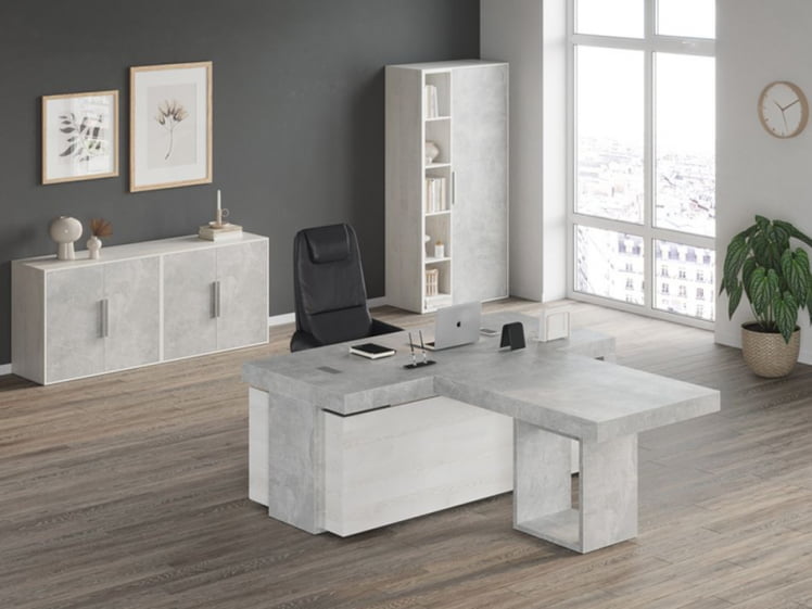 Кабинет руководителя B-TONE №1 Сосна Бетон светлый_0