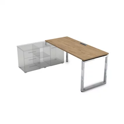 Стол рабочий, прямолинейный три опоры, левый GLOSS LINE НСТЛ-О.994 Teakwood_0