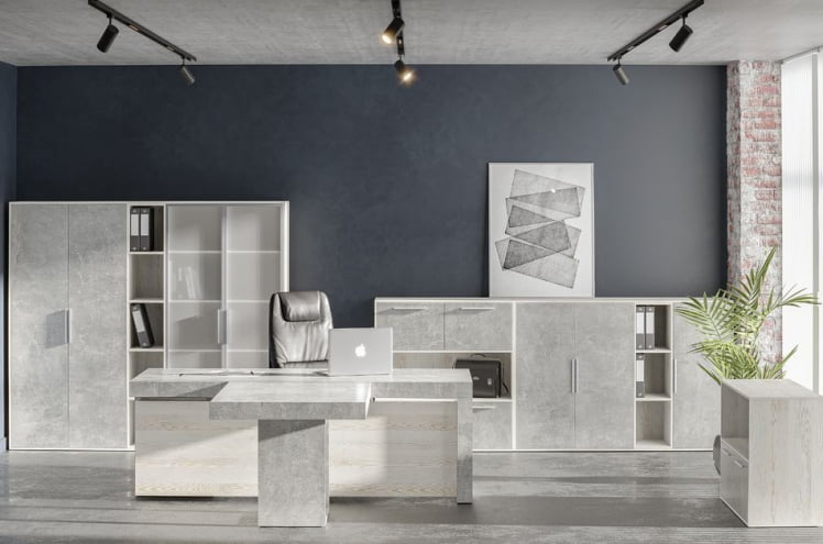 Шкаф высокий с горизонтальной нишей B-TONE BTN36154231 Сосна Бетон светлый_1