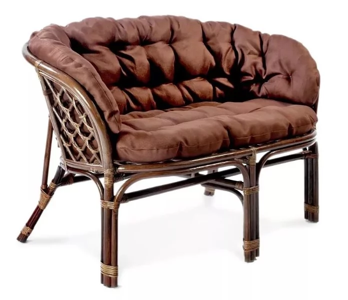 Диван Багама 2х местный, подушки светлые или коричневые полные Bahama8 натуральный_1