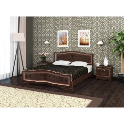 Кровать из массива Карина-6 200х140 Орех темный_1