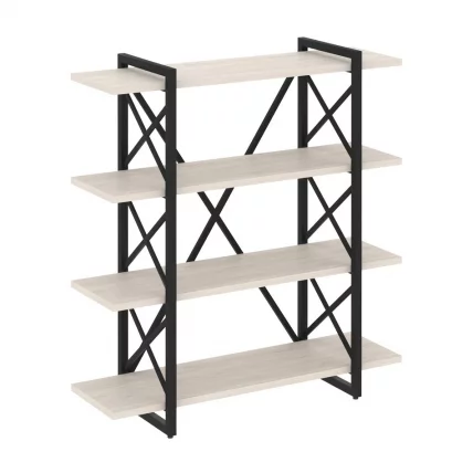 Стеллаж на регулируемых опорах - 4 полки LOFT VR.L-MST.O-4.8V Металл черный Денвер светлый_0