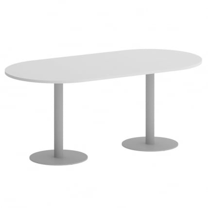 Стол овальный HOME OFFICE VR.SP-5-180.1 Белый/Серый металл_0
