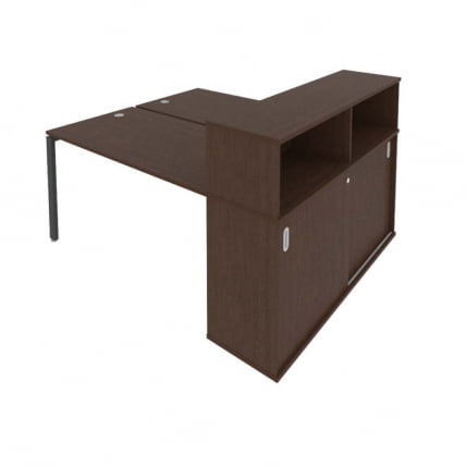 Рабочая станция с опорным шкафом-купе Metal System Б.РС-СШК-2.3 Венге/Антрацит_0