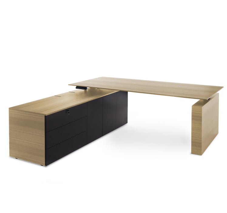 TESLA Стол письм. с тумбой SX СВ.ЭВКАЛИПТ/ЧЕРНЫЙ 110 103 ECL-L BL_0