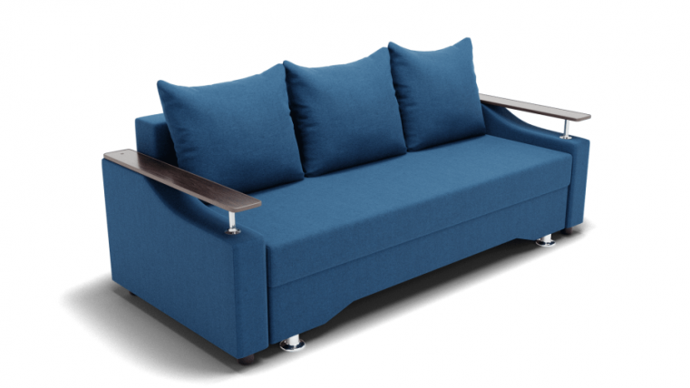 Диван Квадро-1 ПБ (ЗР) Цвет фасада: Синий; Тип: Прямой; Материал фасада: Металл/Велюр_0