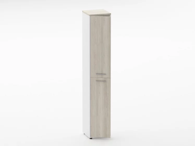 Шкаф 5 узкий закрытый Deka 10.23.16Л Дуб Сантана светлый/Белый_1