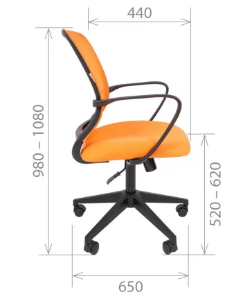 Кресло для оператора Chairman 698 black TW Оранжевое_4