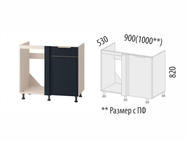 Напольный шкаф под мойку угловой (лев/прав) Флоренция 108.52_5