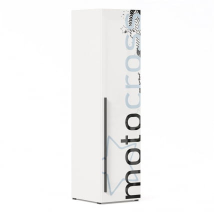 Шкаф одностворчатый тип 2 Мотокросс ЛД 535.020.000 Серый шелк с фотопечатью_0